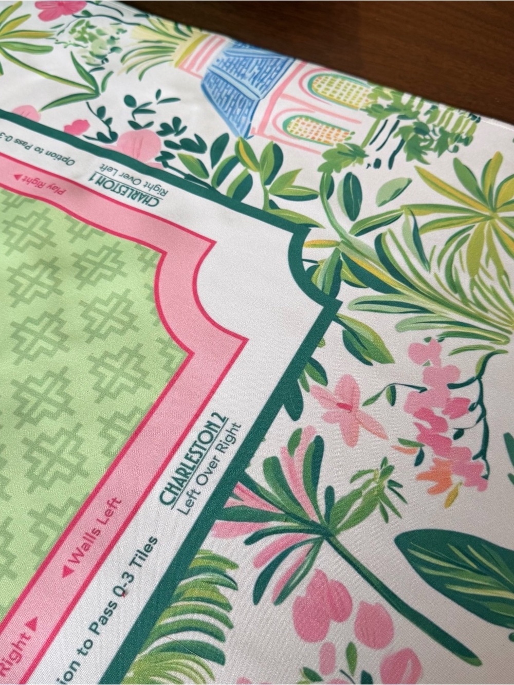 American Mahjong Pink Tropical Set - tiles, mat, racks, shuffle cards - Picture 11 of 16